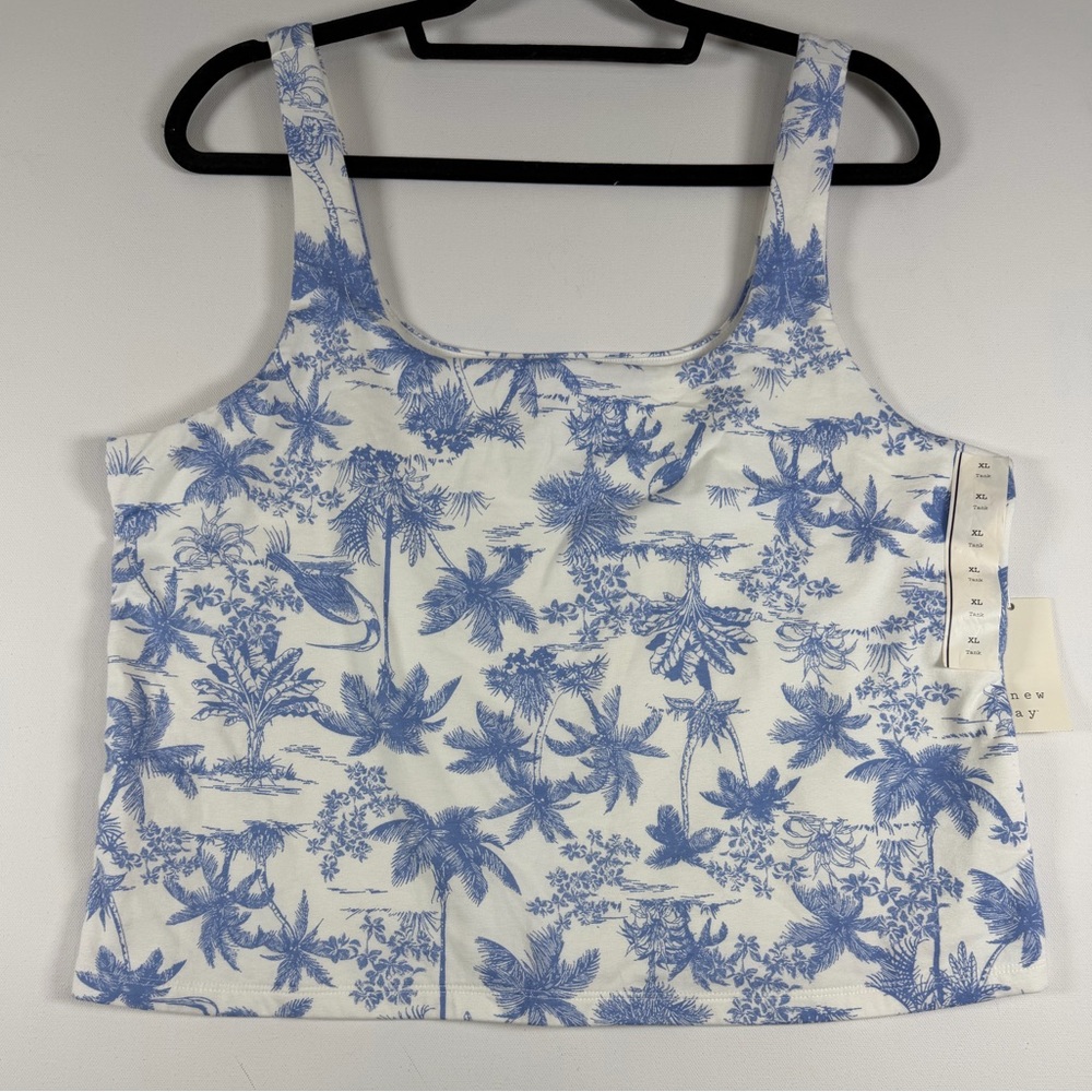 A New Day™ Women's Sculpt Square Tank Top - Blue Toile XL - Picture 6 of 12